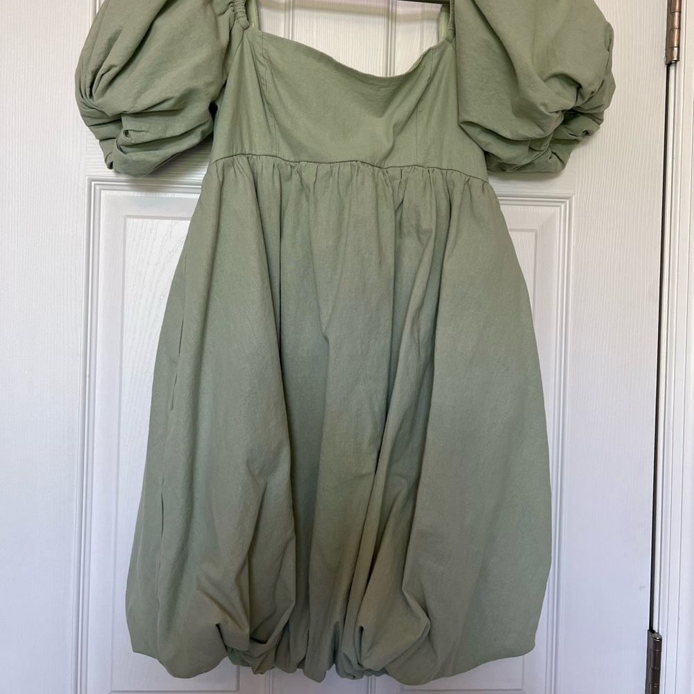 PrettyLittleThing sage bubble dress
